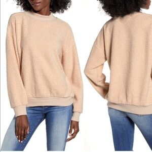 Socialite Teddy Mock Neck Sweatshirt in Sand